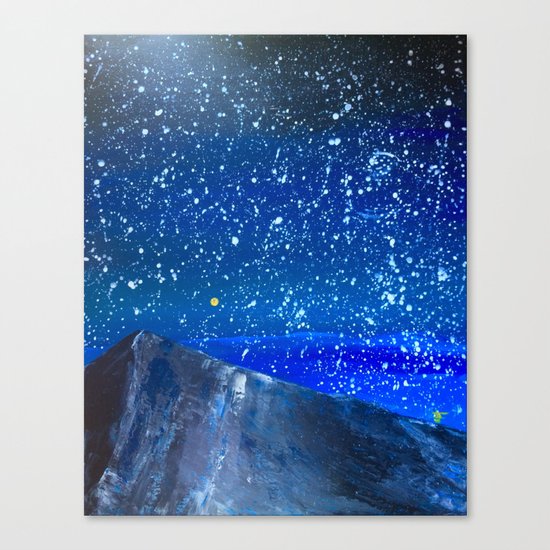 Moon Rising as an orange dot in the Great Sand Dunes National Park, USA travel Canvas Print
