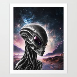 Extraterrestrial Sparkle - Galaxy Glitter Alien 02 Art Print