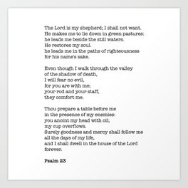 Psalm 23 Bible Verse Print - The LORD is my shepherd Art Print