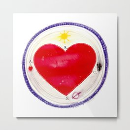 heart abcd Metal Print | Mixedmedia, Watercolor, Acrylic, Illustration, Painting, Love, Heart 