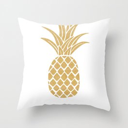 Regal Gold Pineapple Throw Pillow