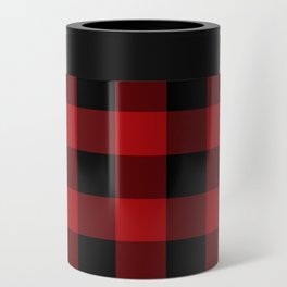 Red & Black Buffalo Plaid Can Cooler