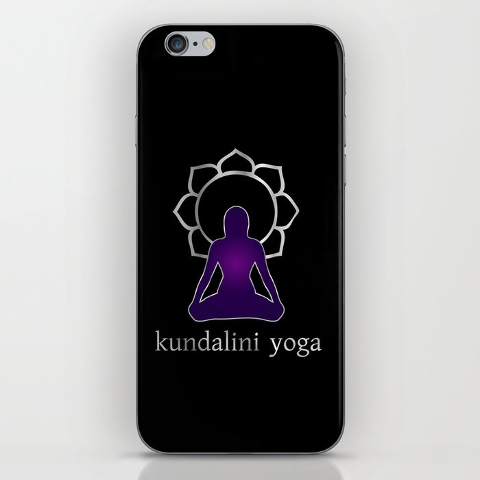 Kundalini Yoga and meditation watercolor quotes in dark iPhone Skin
