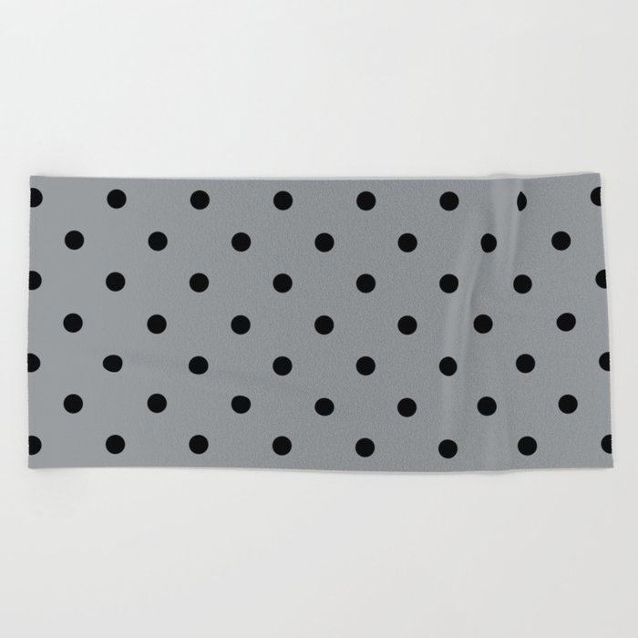 Steely Gray - polka 5 Beach Towel