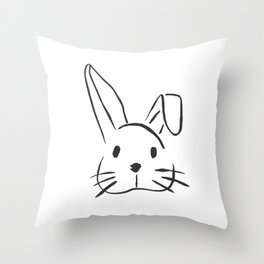 Bunny Doodle Throw Pillow