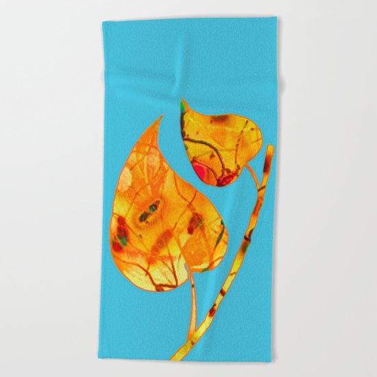 blue automn Beach Towel