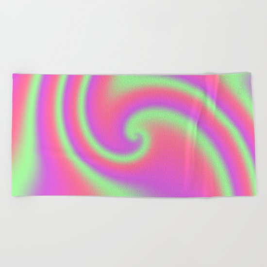 Tutti Frutti Ribbon Candy Fractal Beach Towel