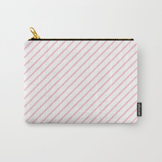 Diagonal Lines (Pink/White) Carry-All Pouch