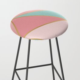 Rose Gold / Blue Triangles Bar Stool