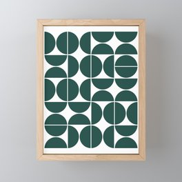 Mid Century Modern Geometric 04 Dark Green Framed Mini Art Print