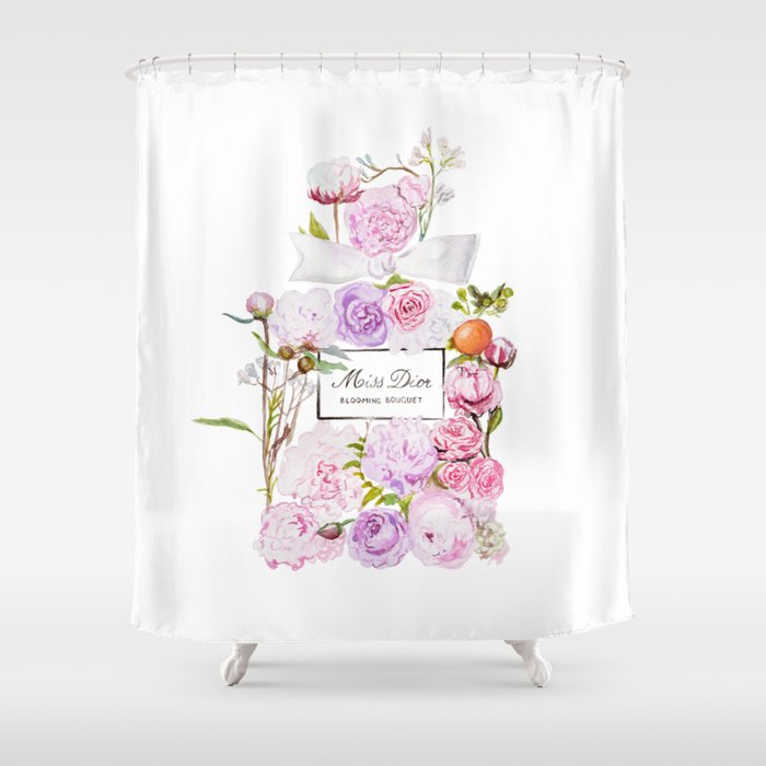 Parfum Perfume Fashion Floral Flowers Blooming Bouquet Shower Curtain