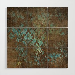 Aged Damask Texture 4 Wood Wall Art