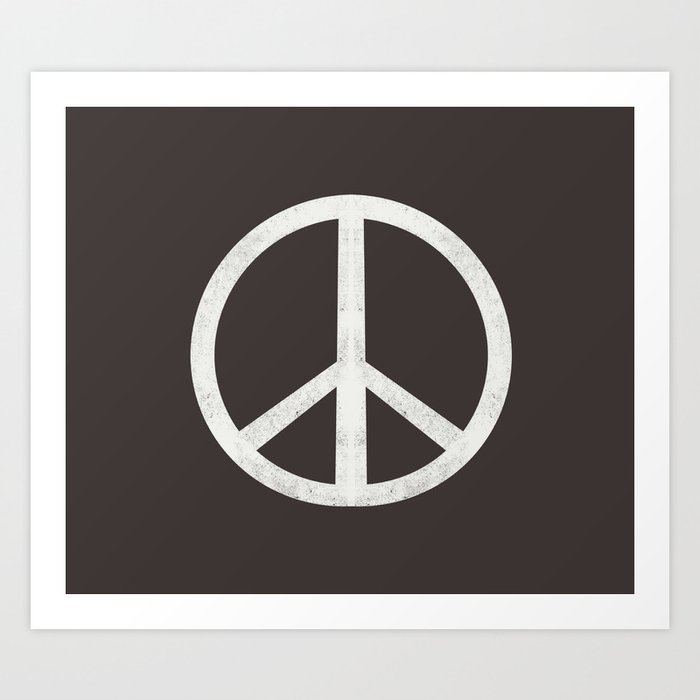 Peace - peace flag, peace, love, woodcut, linocut, vintage, hippie, happy Art Print