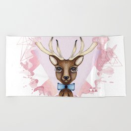 Pink Deer - Ciervo Rosa Beach Towel