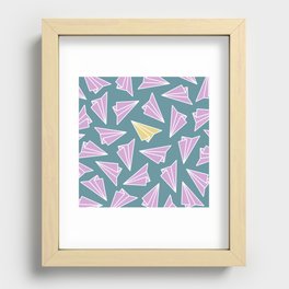 Special and unique paper airplane pattern 5 Recessed Framed Print