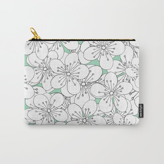 Cherry Blossom With Mint Blocks - In Memory of Mackenzie Carry-All Pouch