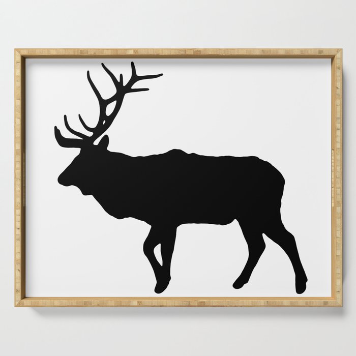 Graphic Silhouette Elk 02 Serving Tray