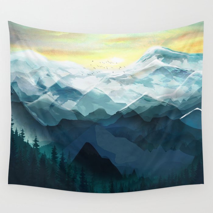 Mountain range tapestry store