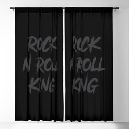 Rock and Roll King Typography Black Blackout Curtain