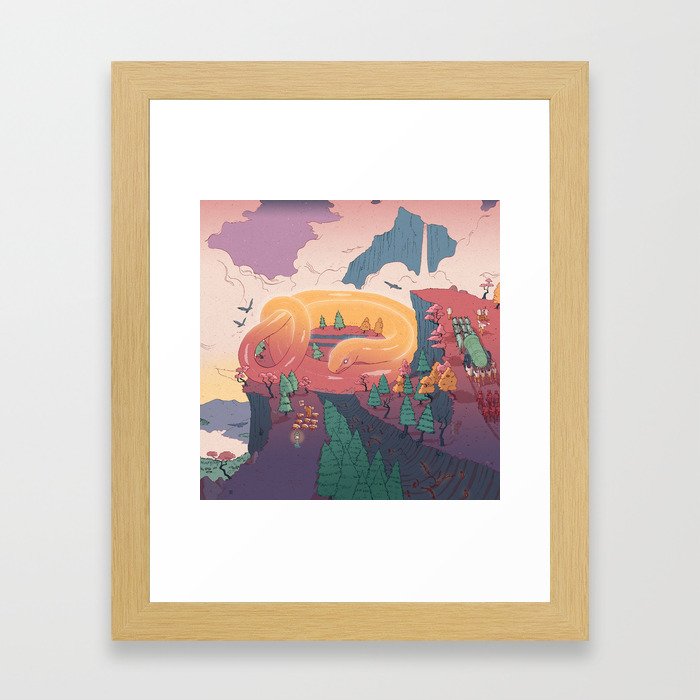The creature of the mountain Framed Art Print