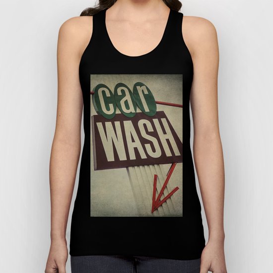 Retro Car Wash Sign Unisex Tank Top