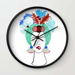 Flowers in Her Hair 1 Wall Clock