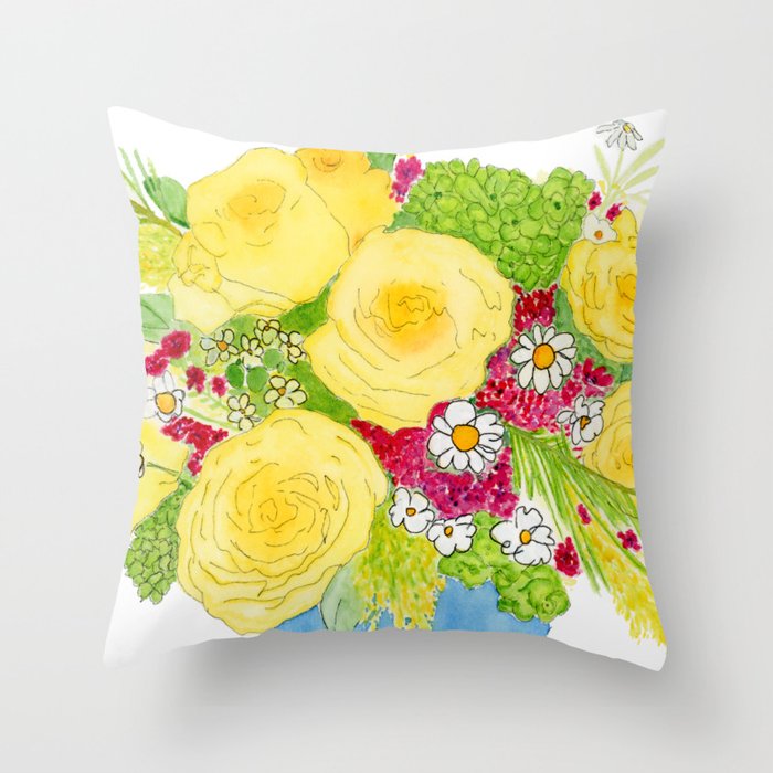 Yellow flower pillows discount