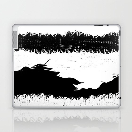 Abstract black and white stripes Laptop & iPad Skin