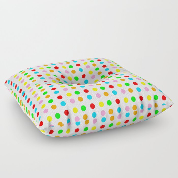multicolor polka dot-polka dot,pattern,dot,polka,circle,disc,point,abstract,minimalism Floor Pillow