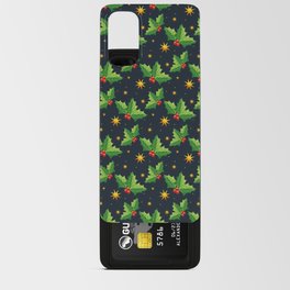 Christmas Pattern Mistletoe Holly Star Android Card Case