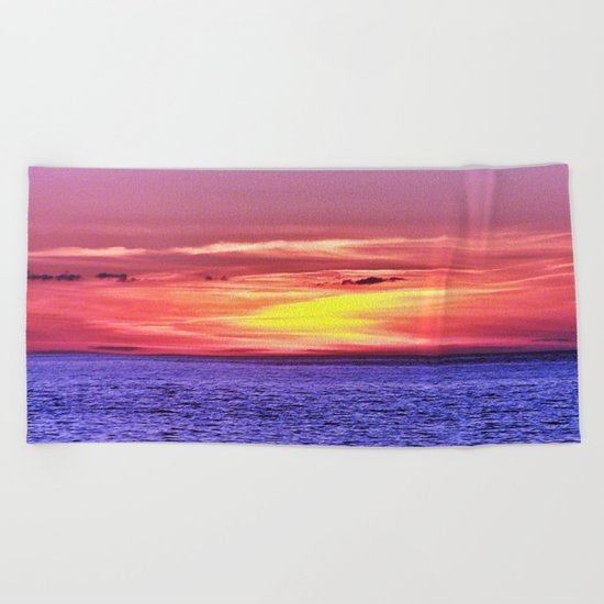 Saturated Sunset Delight Beach Towel