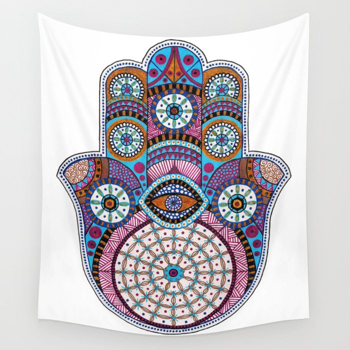 Tangled Hamsa Hand Wall Tapestry by cherrycreativedesigns ...