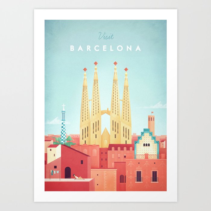 Barcelona Art Print by wetcake | Society6