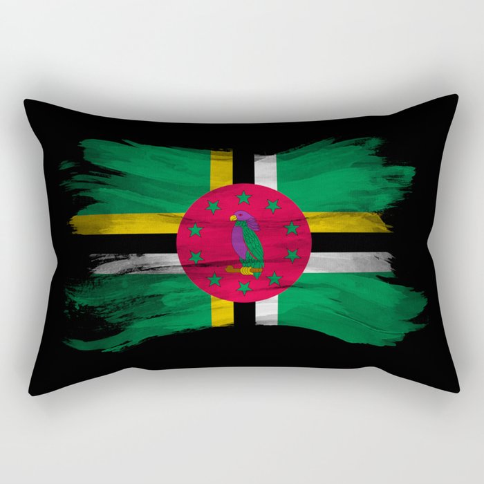 Dominica flag brush stroke, national flag Rectangular Pillow