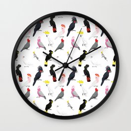 Australian cockatoos pattern Wall Clock