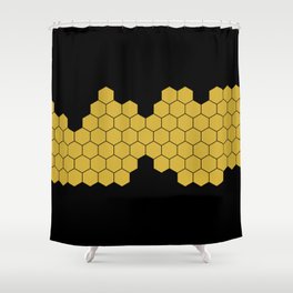Honeycomb Black Shower Curtain