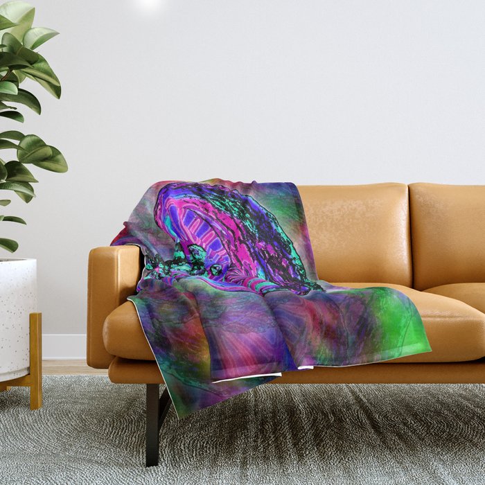 Trippy Shroom Throw Blanket by GrimDork Society6