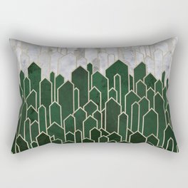 Emerald Green Crystals and Quartz Rectangular Pillow