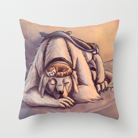 Naga & Pabu Throw Pillow