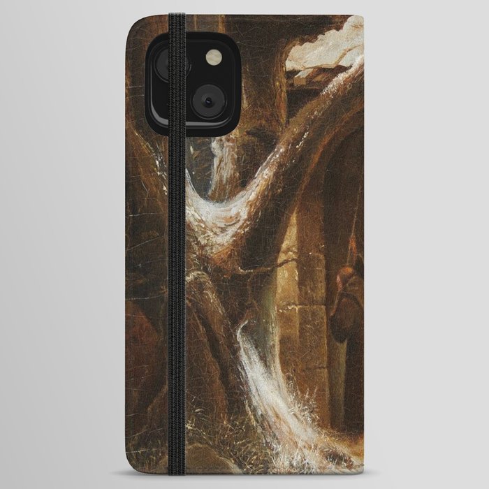 A Cloister in Winter with a Monk Ringing the Alms Bell - Carl Hilgers  iPhone Wallet Case