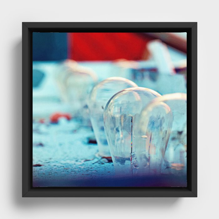 Lightbulbs Framed Canvas