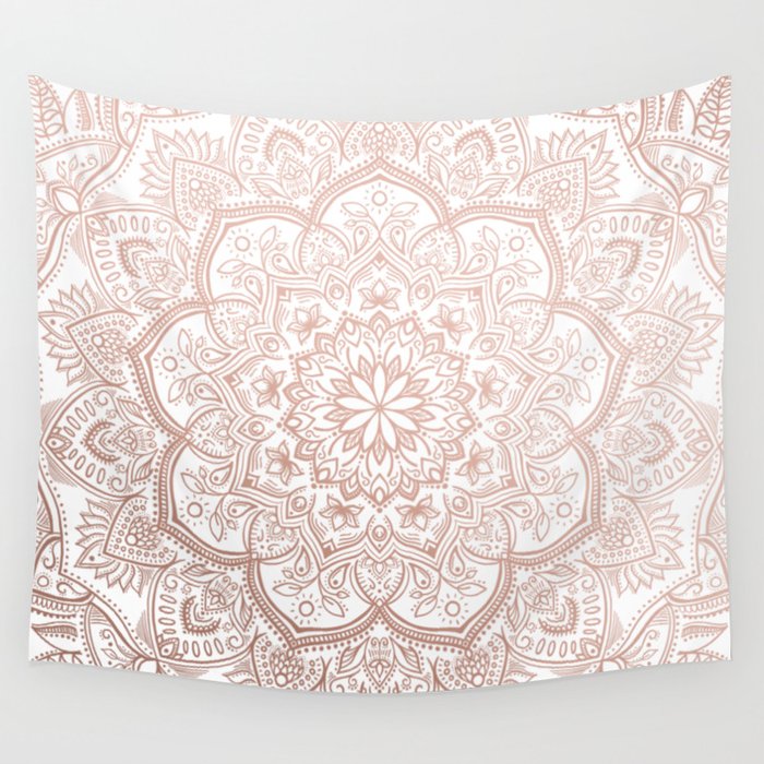 Lace Mandala - Rosegold Wall Tapestry
