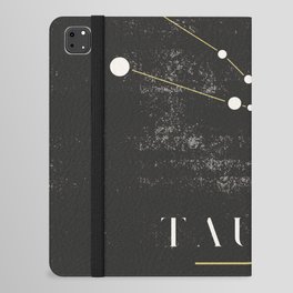 TAURUS - Zodiac Sign Constelation - Black and White Aesthetic iPad Folio Case