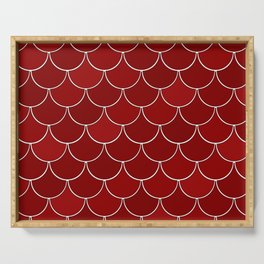 Geranium Red Dragon Scales pattern Serving Tray