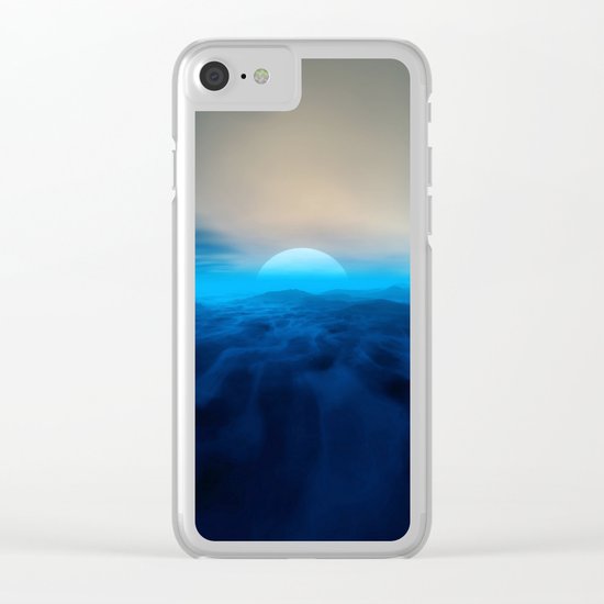Blue #moon Clear iPhone Case