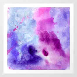 Cotton Candy Art Print | Digital, Cottoncandy, Circuspattern, Unicorncolors, Purplebluepattern, Marbled, Painting, Outerspace, Rainbowclouds, Galaxy 
