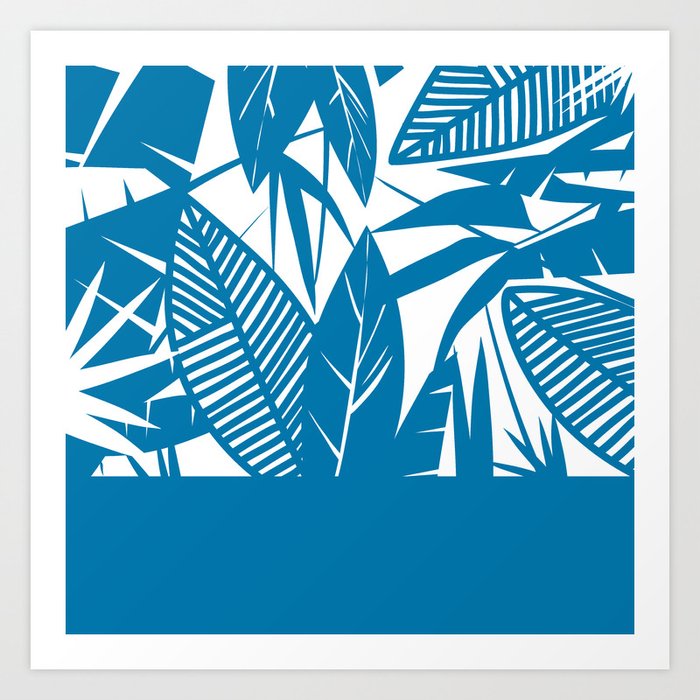 Tropical Pattern 03A Blue Art Print