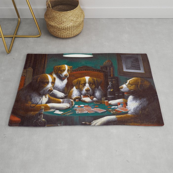 Cassius Marcellus Coolidge Dogs Playing Poker Rug