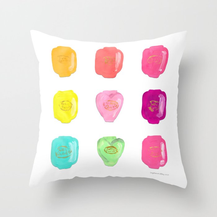 Colorful 90s Pocket Compact Collection  Throw Pillow