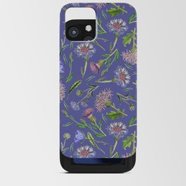 Cornflower, Thistle and Veri Peri Meadow floral pattern   iPhone Card Case